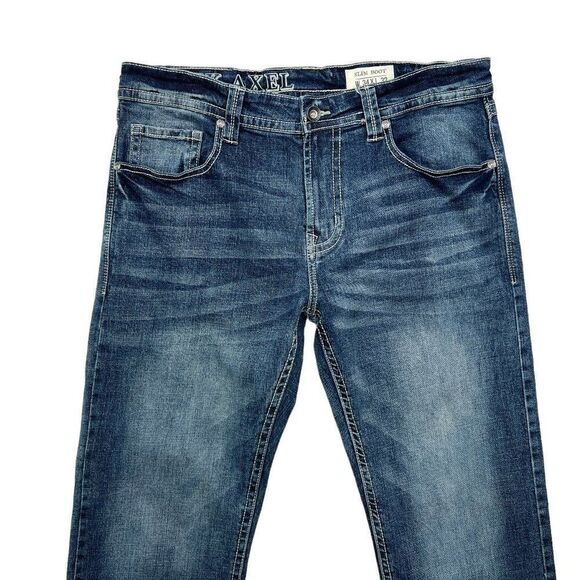 TK Axel Jeans Men's Size 34 Blue Slim Bootcut Denim Jeans - Picture 3 of 13